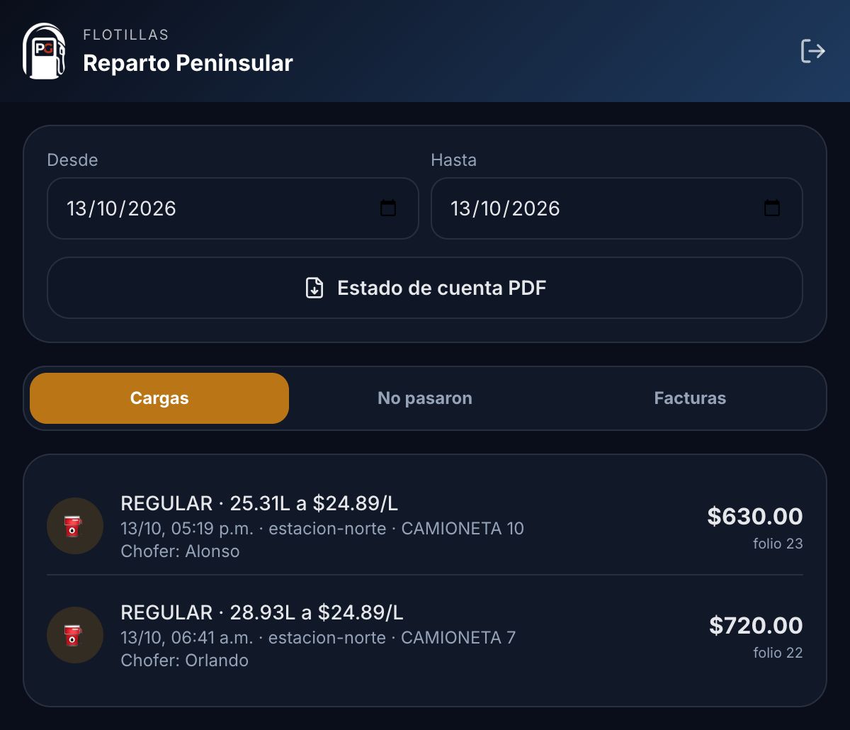 Las cargas del martes en el portal del cliente