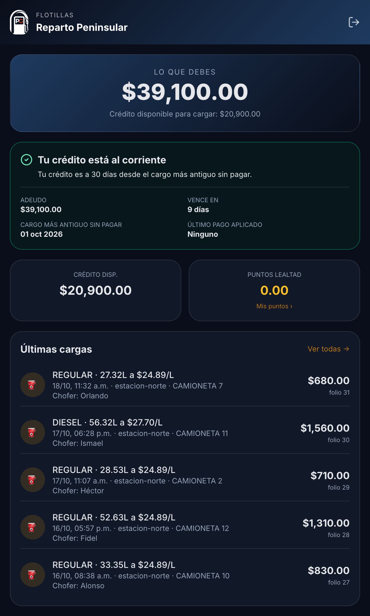 El portal del cliente: lo que debe y sus últimas cargas